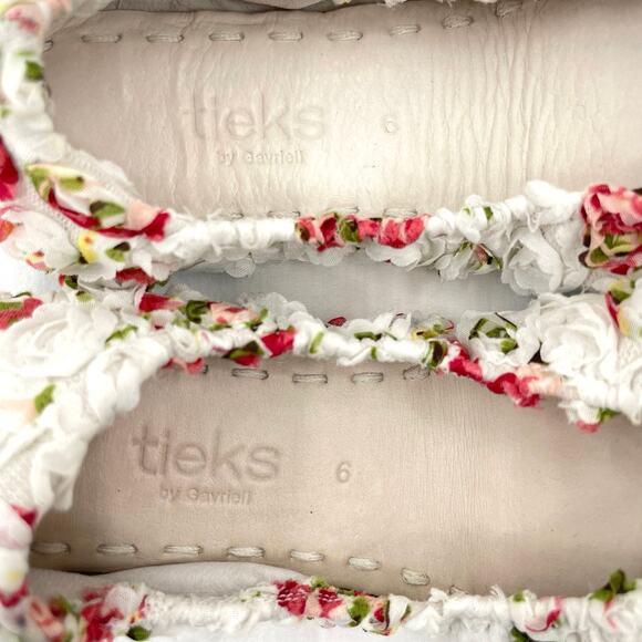 Tieks Rose Garden Fabric Floral Leather Flats Bridal Shower Spring Shoes Size 6 - Picture 2 of 10